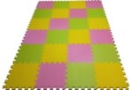 Коврик пазл конструктор, 33см * 0.9 см, мягкий пол, салатовый, розовый, жёлтый